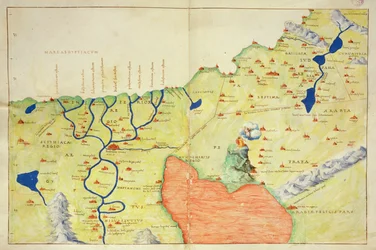 O Médio Oriente, de um atlas do mundo em 33 mapas, Veneza, 1 de setembro de 1553